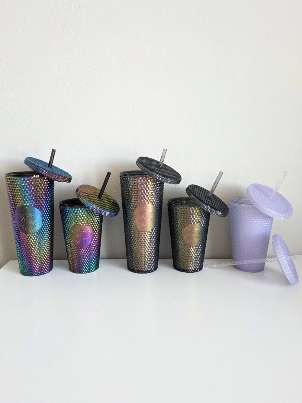 Starbucks Studded Tumblers Lot of 5 with Bonus Lid & Venti Straw